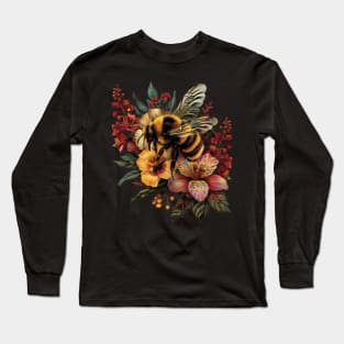 Bees And Flowers A Love Story Long Sleeve T-Shirt